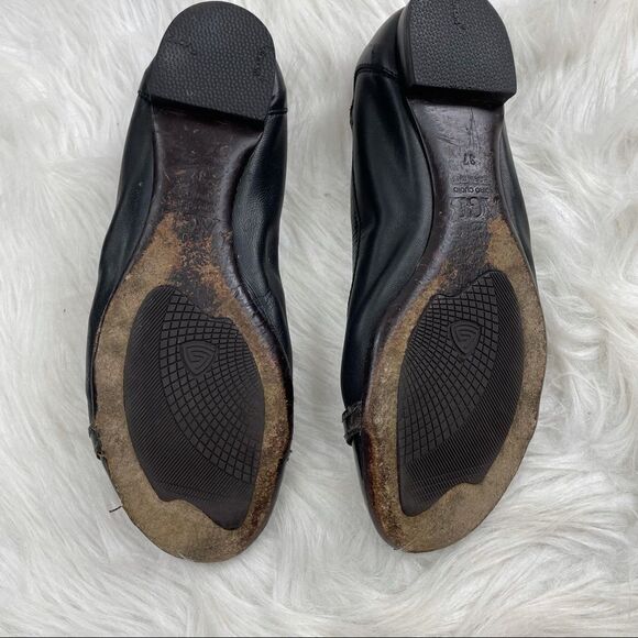 AGL Leather & Patent Leather Buckle Ballet Flats - Picture 8 of 11